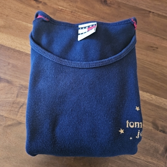 TOMMY HILFIGER Long Sleeve Screenprinted Tee Navy Size Large - Picture 7 of 8